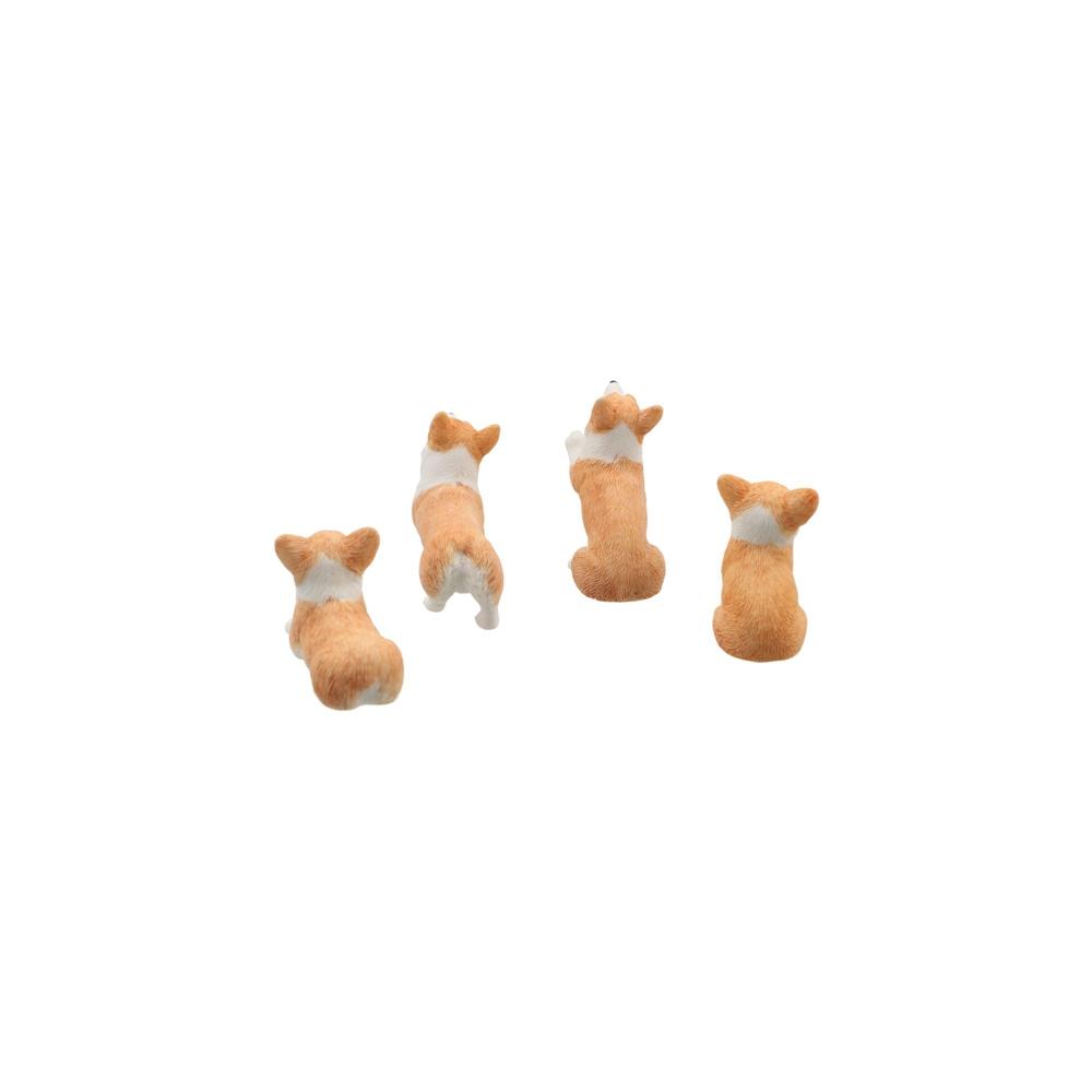 Gift Mini Animal Resin Figures Dog Doll Corgi Model Miniature Figurines Simulation Dog Car Ornament