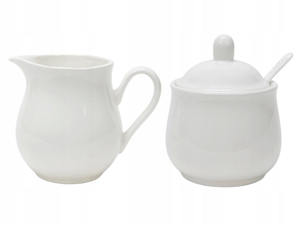 Sugar Bowl And Milk Cream Jug 280 Ml White Porcelain Set