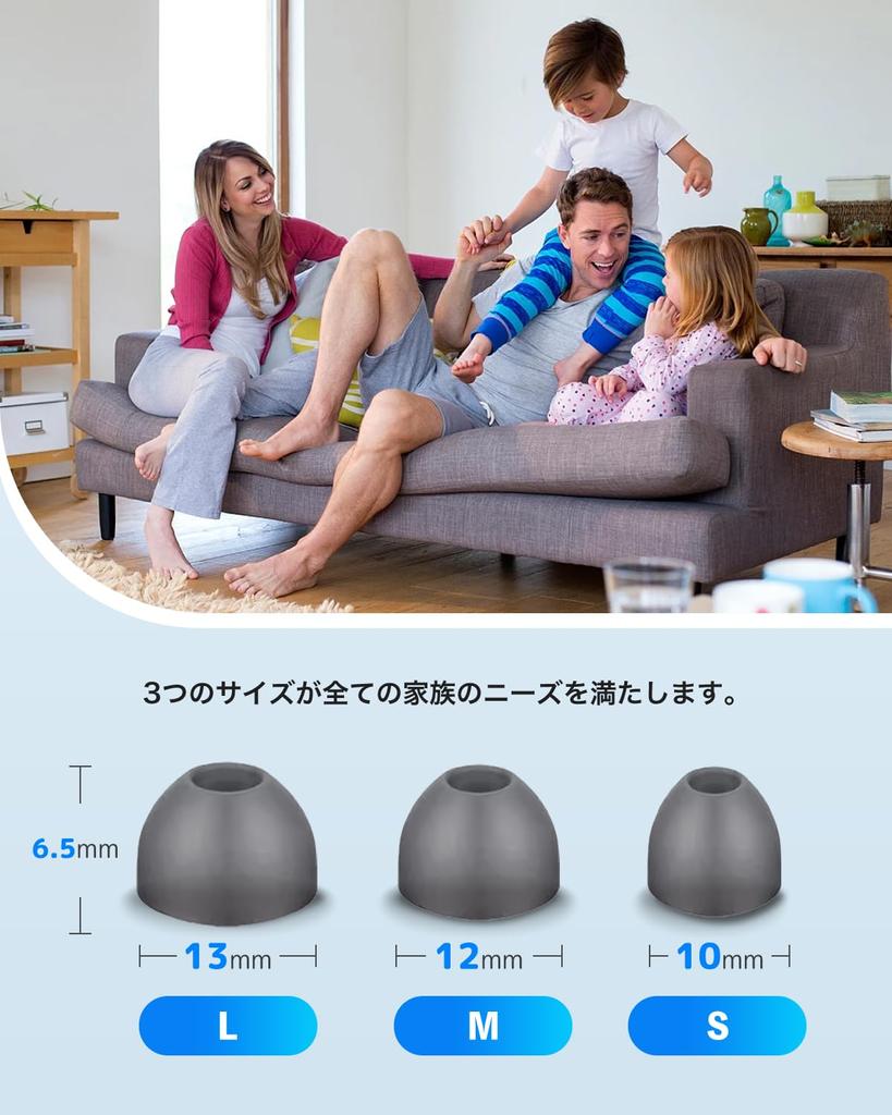 Compatible with Sony Replacement Replacement Silicone Silicone Pair Each In Washable WF-C510, Earpieces, Earplugs, (1 S/M/L Size) [YAJOJO] Anti-slip,