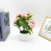 Flower Plastic Rose Fake Potted Plant Bonsai For Tabletop Decor And Use Event