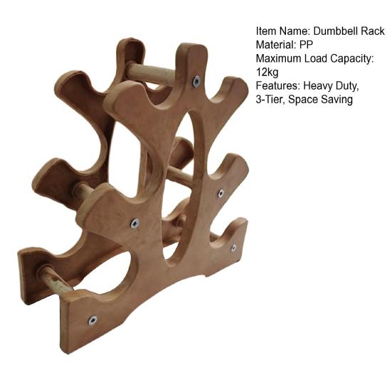 3-ярусная стойка для гантелей, сверхпрочный органайзер-держатель для весов, компактная стойка для хранения гантелей для домашнего спортзала