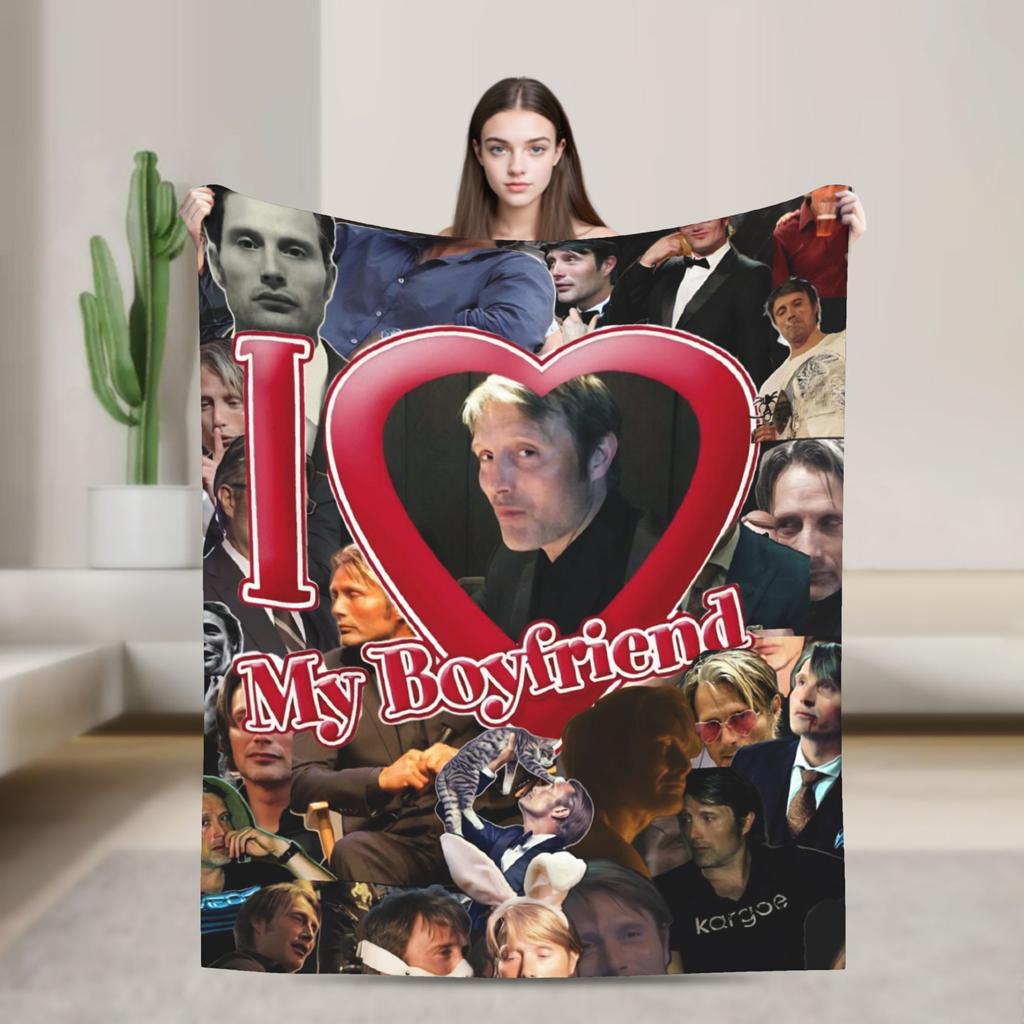 Супер Теплое Одеяло с Мадсом Миккельсеном Плюшевое Постельное Белье для Кемпинга Пледы Уличный Тренд Домашний Декор Фланелевое Покрывало Чехол на Диван-Кровать