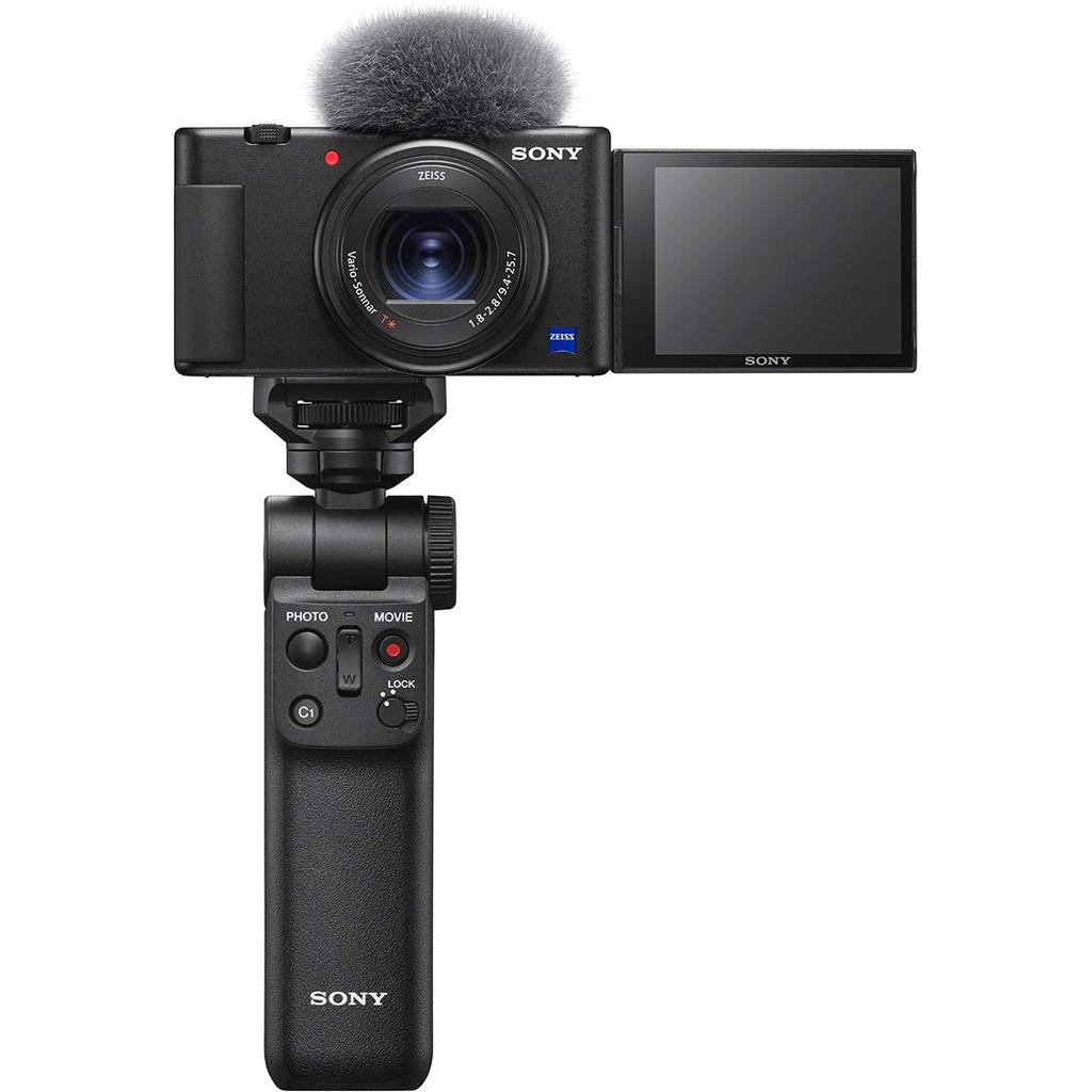 SONY Compact Digital Camera VLOGCAM Vlog Camera Shooting Grip Kit Pack Windscreen Included Zoom Lens Black B ZV-1 (Included Grip GP-VPT2BT Black, +