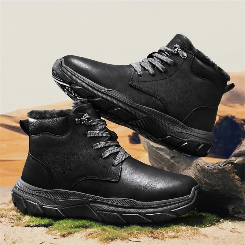 Мужские зимние ботинки, ретро-армейские ботинки, кожаные, противоскользящие, износостойкие, мужские зимние ботинки для активного отдыха