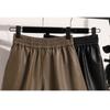 DIMANAF 2024 Plus Size Autumn Winter Shorts Women Solid New PU Leather Casual Loose Wide Leg Pants Short Pants