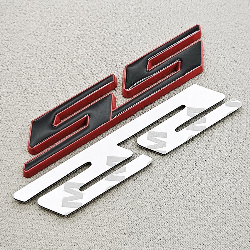 AABHC1 3D Metal Car Styling Red Black Logo SS Sticker Emblem Rear Trunk Badge For Chevrolet Camaro Chevelle Impala Malibu Accessories