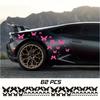 62pcs Cute Beautiful Car Side Stickers Set, Lovely Girl And Lady Car Body Bumper Vinyl Decals