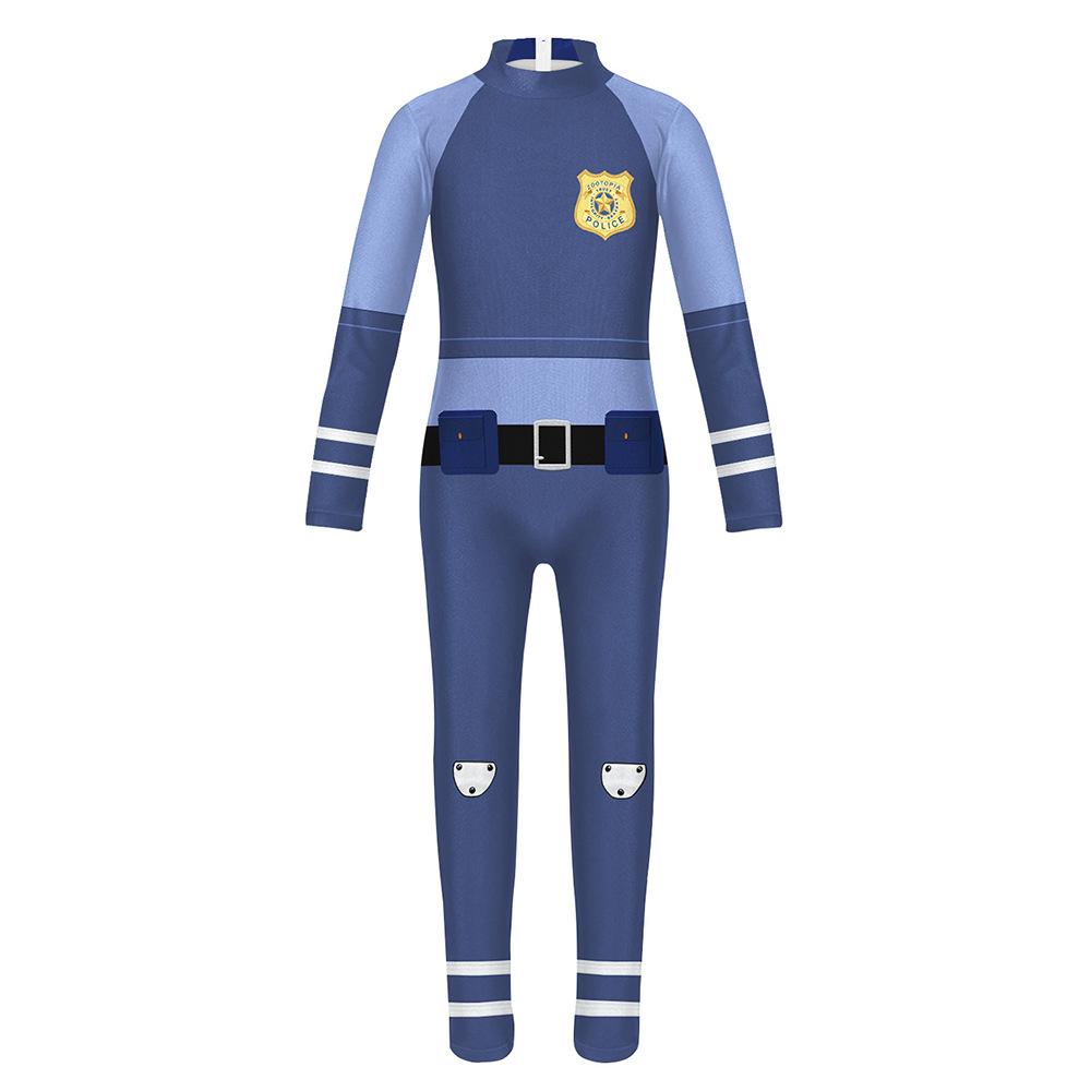 Halloween Cosplay Kids Costume Zootopia Judy Hopps Rabbit Police Officer Bodysuit Jumpsuit