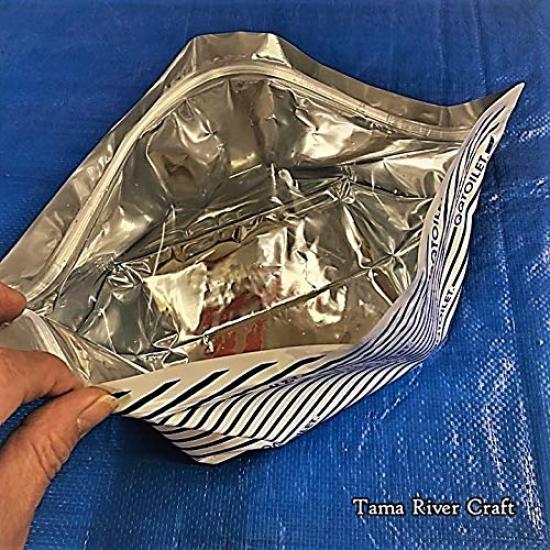 Toilet Blue Stripe The Smallest Foldable Portable Toilet Approved for the 1st UTMF "Emergency (QQ Toilet) 5-Pack" World's (officially (Ultra-Trail Mt.