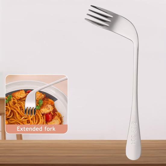 Ложка-уголок из нержавеющей стали, изогнутая вилка для самостоятельного кормления пожилых людей, угловая ложка, адаптивные столовые приборы для кормления пациентов-взрослых с инвалидностью