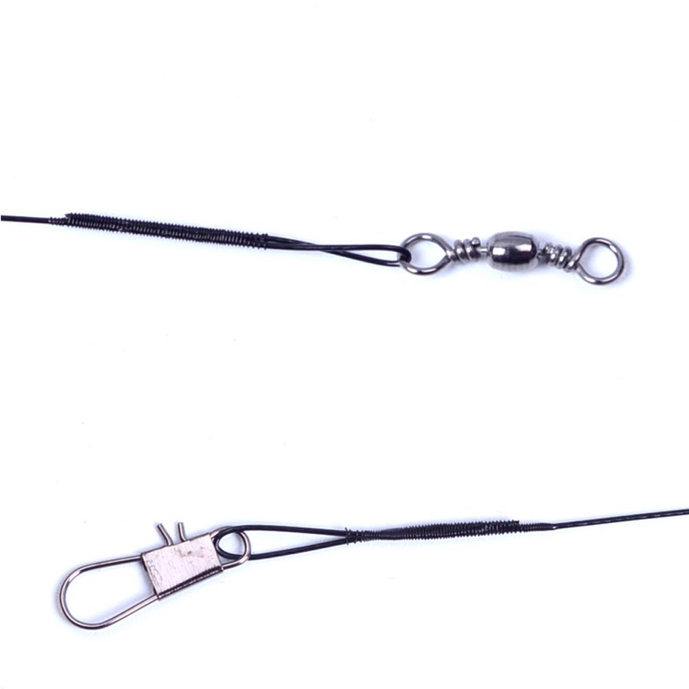 20 шт., вращающаяся стальная проволока, вертлюги, леска, рыболовный крючок, защитная защелка