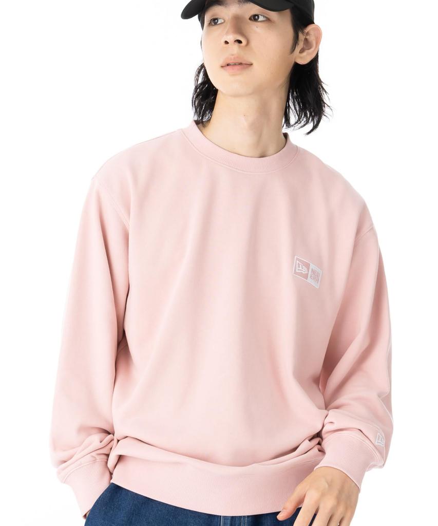 NEW ERA Sweat Crew Neck Box Logo Embroidery Pink Rouge L