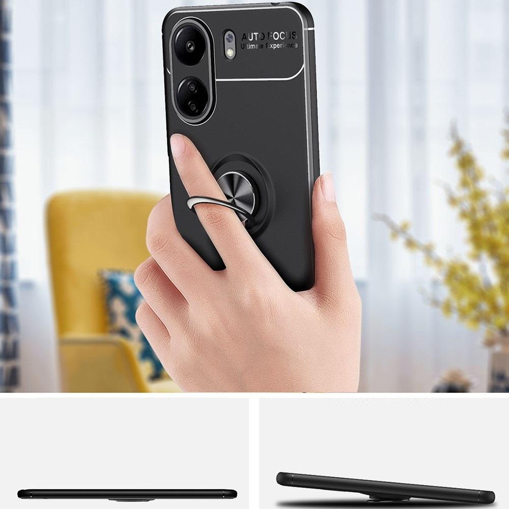 KickStand Finger Ring Case for Xiaomi Redmi 13 / Poco C65, Black