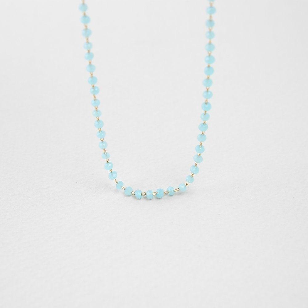 [Judy And Paul] Leshu Sky Blue Bead Chain Necklace N51571