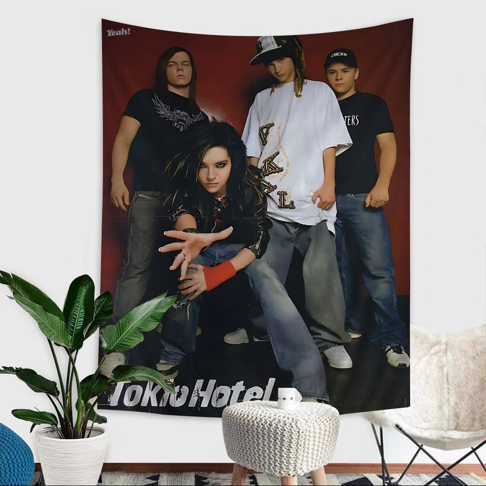 Поп-рок группа Tokio Hotel Настенный гобелен с чартом Для гостиной Дома Комнаты в общежитии Декор Искусство Домашний декор
