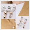 3/6/8PCS Double Head Pin Pearl Brooch Non-Slip Brooches New Waist Fastening Pins  Scarf Fastening