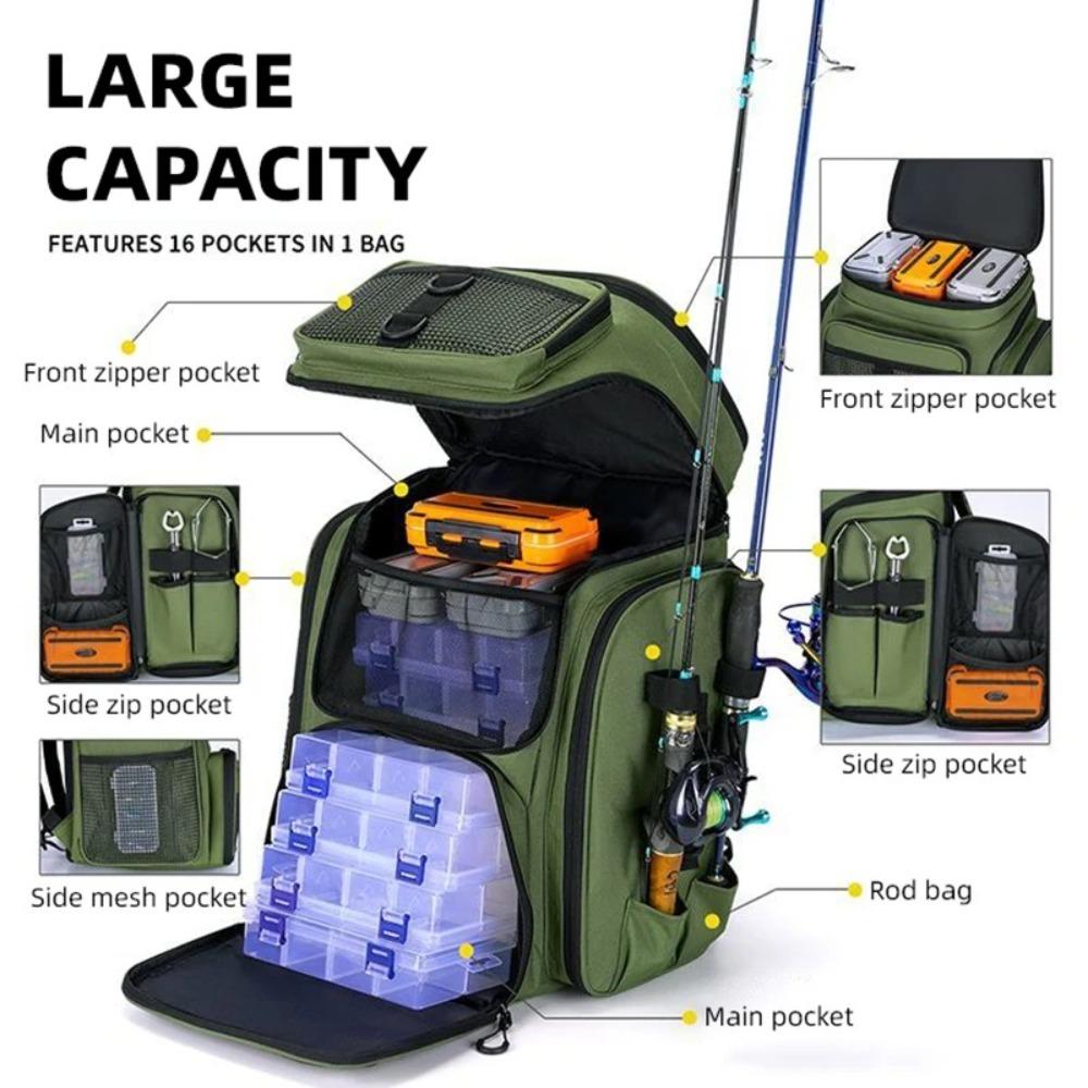 Waterproof Fishing Backpack Bag Nylon Outdoor Shoulder Bag Fishing Tackle Storage Bag  Camping