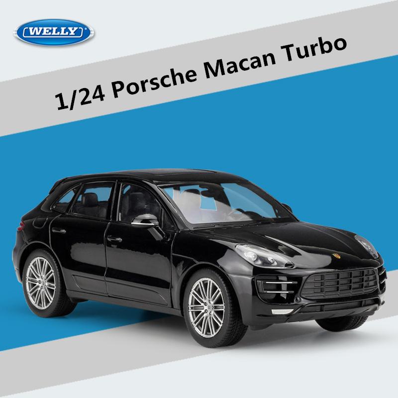 AABKP1 WELLY 1:24 Porsche Macan Turbo SUV Alloy Car Model Diecast Metal Toy Vehicles Car Model High Simulation Collection Children Gift