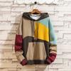 Large Size Men's Autumn Fashion Loose Patchwork Hoodies