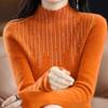Свитер для женщин Осень Зима Легкий Теплый Вязаный Эластичный Топы с длинным рукавом