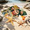 Custom Name Personalized Crayon Shin chan Print Beach Towel, for Trip Camping Beach Party Home Decor, Birthday Gift for Family & Friends