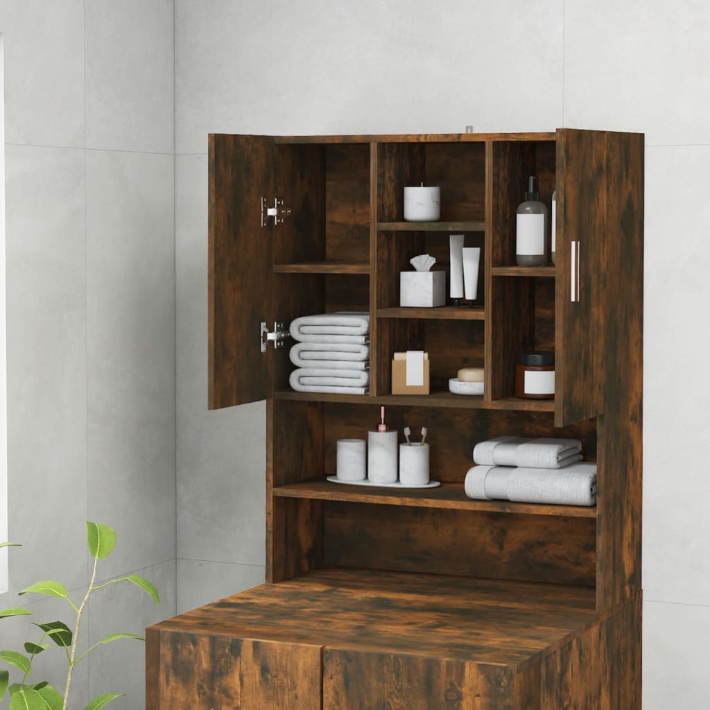 Washing Machine Cabinet Smoked Oak 70.5 x 25.5 x 90 cm