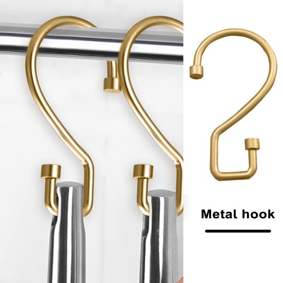 2Pcs Curtain Hook Easy Installation Adjustable Space-Saving S-Shaped Hanging Hooks for Home Bathroom