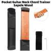 New 6 String 6 Fret Portable Pocket Guitar Chord Trainer – Sapele Wood Neck Practice Tool For Beginners, Black