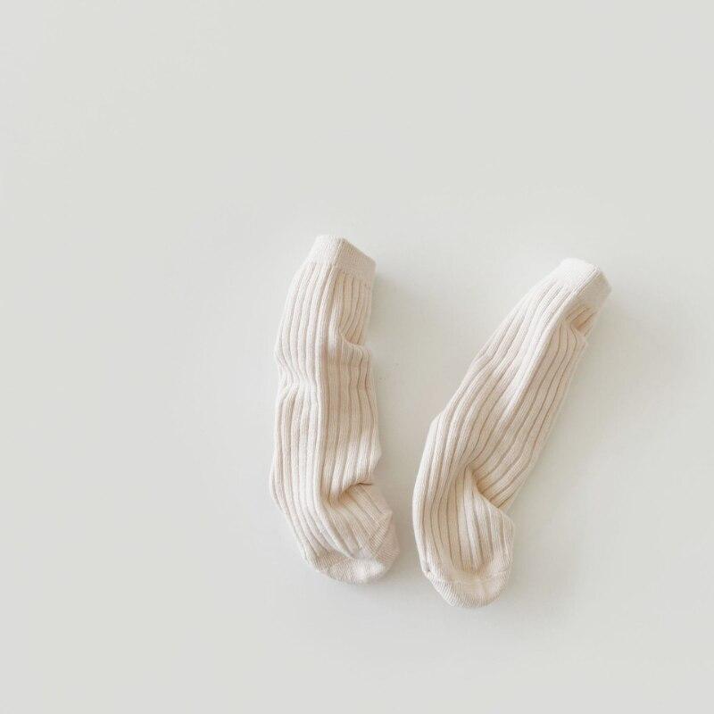 Детские школьные носки, модные однотонные полосатые носки до середины икры для маленьких мальчиков и девочек, ретро весенне-осенние хлопковые детские носки