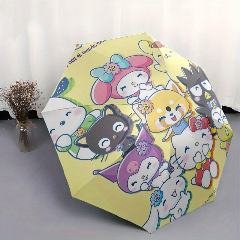1pc Sanrio Characters Circular Artwork Umbrella with Plastic Handle,Suitable for All Seasons Home Travel Outdoor UmbrellaSanlio312