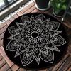 Nordic Round Printed Carpet Mandala Black Living Room Rug Coffee Table Foot Pad Bedroom Floor Mat Bay Window Fluffy Chair Mat