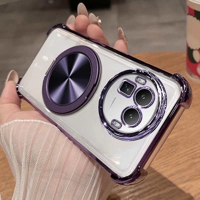 Чехол для Realme GT8 Pro, мягкий, прозрачный, с роскошным покрытием, магнитным держателем, защитная крышка для телефона, для Realme GT8, ударопрочный бампер
