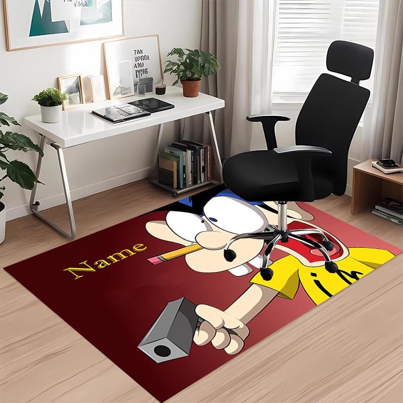 Custom Name Jeffy Printed Carpet, for Office Chair Living Room Bedroom Kitchen Room Decor Gifts.