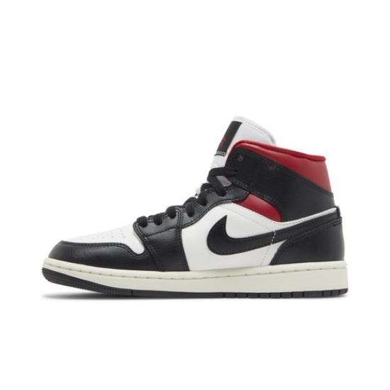 Air Jordan Wmns Air Jordan 1 Mid Черный Парусный Спортзал Красный BQ6472-061