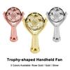 Мини-вентилятор Trophy 1200 мАч, перезаряжаемый через USB, 3 скорости, золотой/серебряный/розово-золотой, тихий настольный вентилятор для офиса, улицы, спальни, подарок
