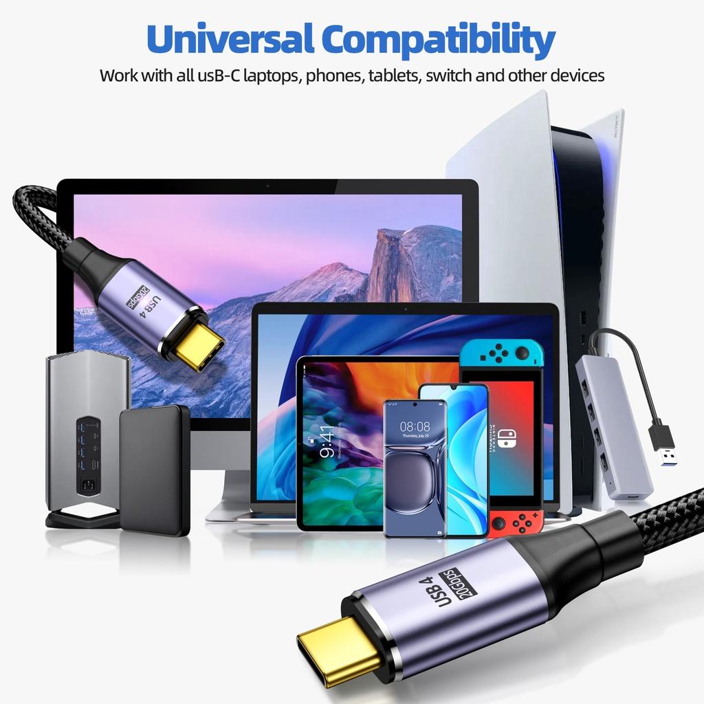 Магнитный кабель USB4.0, 20 Гбит/с, PD, 100 Вт, 5 А, быстрая зарядка, USB Type C — Type C, 8K, 60 Гц, Thunderbolt 3, кабель для передачи данных