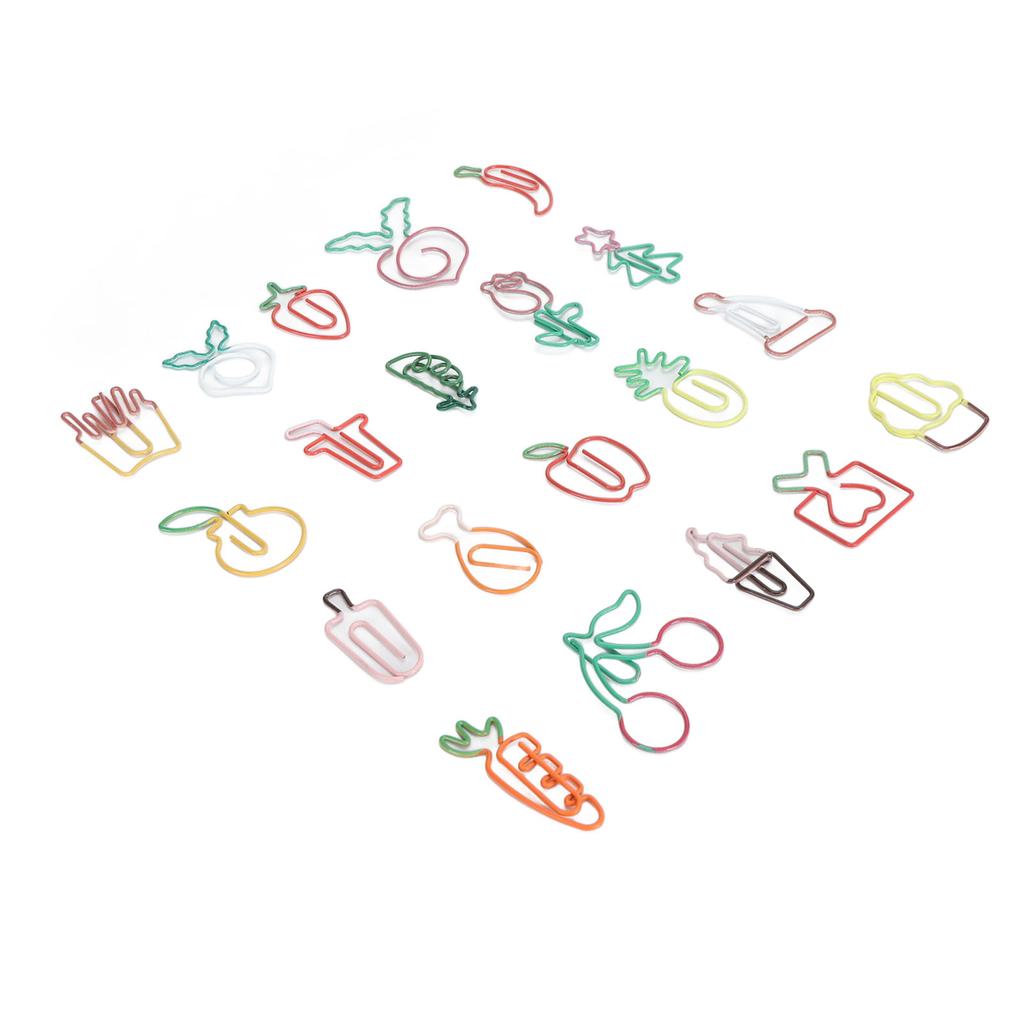 100PCS Set Marking Document Organizing Clip Multiple Cute Shapes Metal Paper Clip