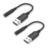 Кабель-переходник USB-аудио Внешняя звуковая карта USB Адаптер-переходник USB-штекер-гнездо 2 шт. Совместимость с голосовыми вызовами TRRS Plug and Play