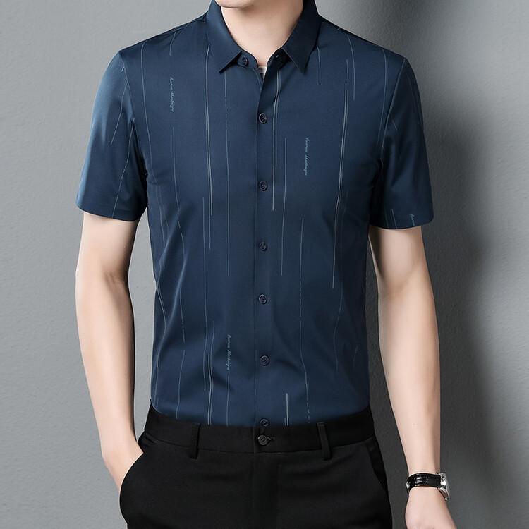 Рубашка с короткими рукавами Мужская деловая повседневная мужская рубашка однотонная тонкая летняя новая мужская одежда