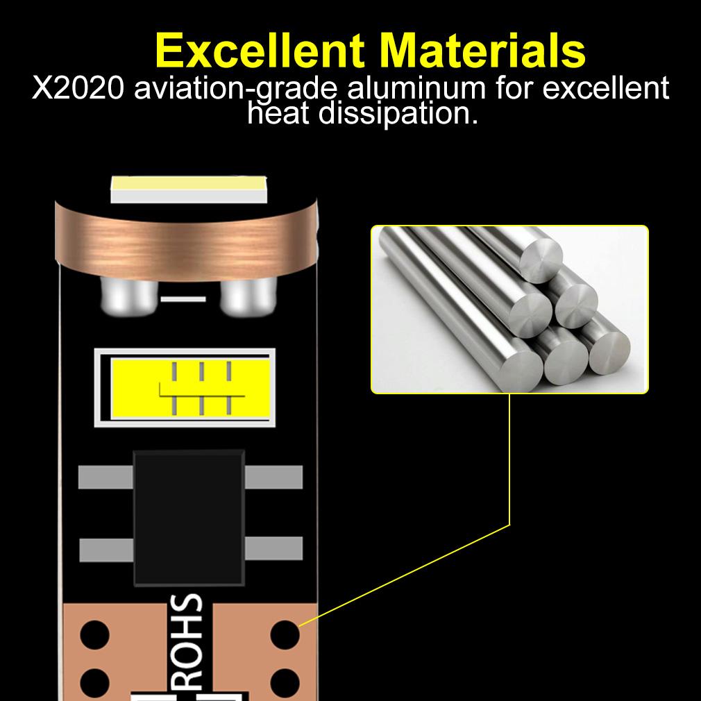 2 шт. W5W светодиодный T10 автомобильный фонарь CSP 6000K белый автомобильный номерной знак 194 168 светодиодный светильник для салона автомобиля купольные светильники постоянного тока 12 В