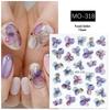 Fragrant Dreamy Purple-Gold Floral Embossed Nail Stickers