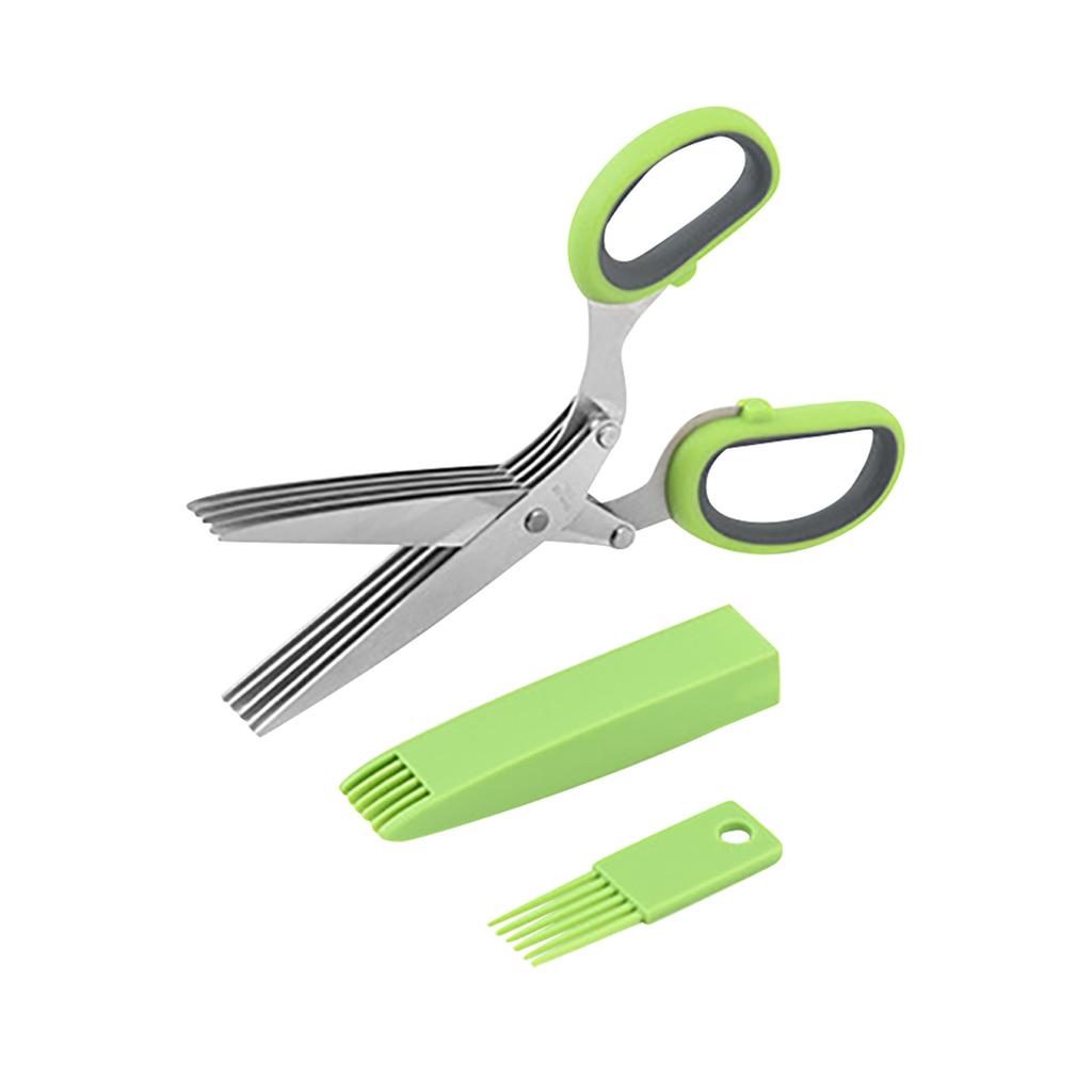 Multi Layer Scallion Vegetable Scissors Five Layer Office Shredded Paper Scissors