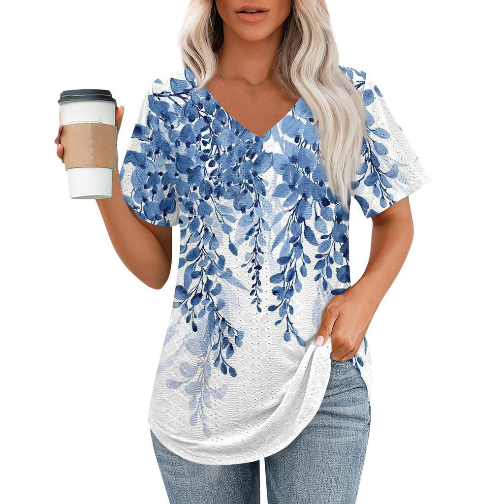 Женские футболки с V-образным вырезом и коротким рукавом, повседневные топы свободного кроя, базовые футболки с закругленным подолом