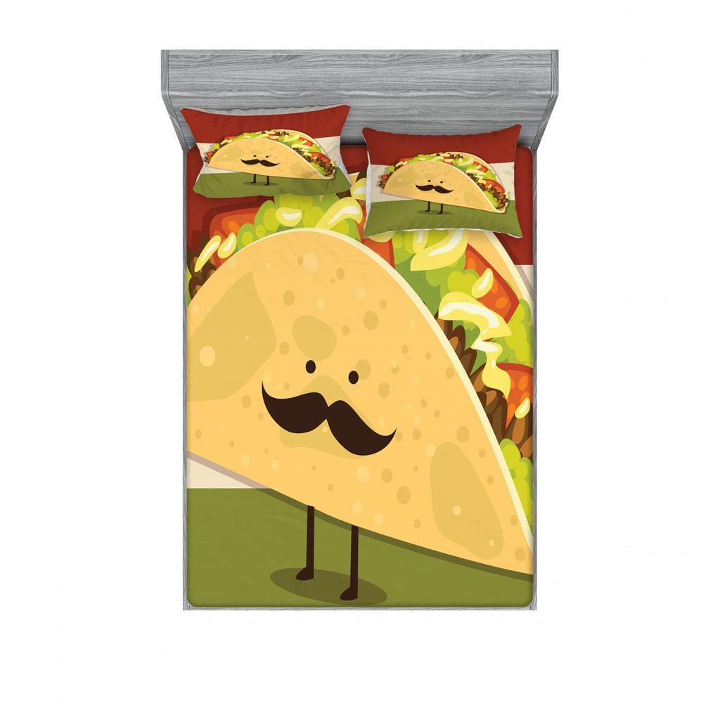 Вкусный узор пончиков Лист Трехкомпонентный Комплект Постельного Белья с Цифровой Печатью Взрослые Дети
