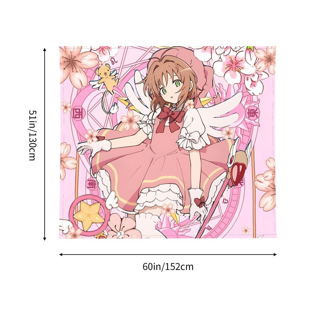 Кавайная Аниме Cardcaptor Sakura Гобелен Украшение комнаты Домашнее украшение Декоративные аксессуары для гобеленов Милое украшение для комнаты
