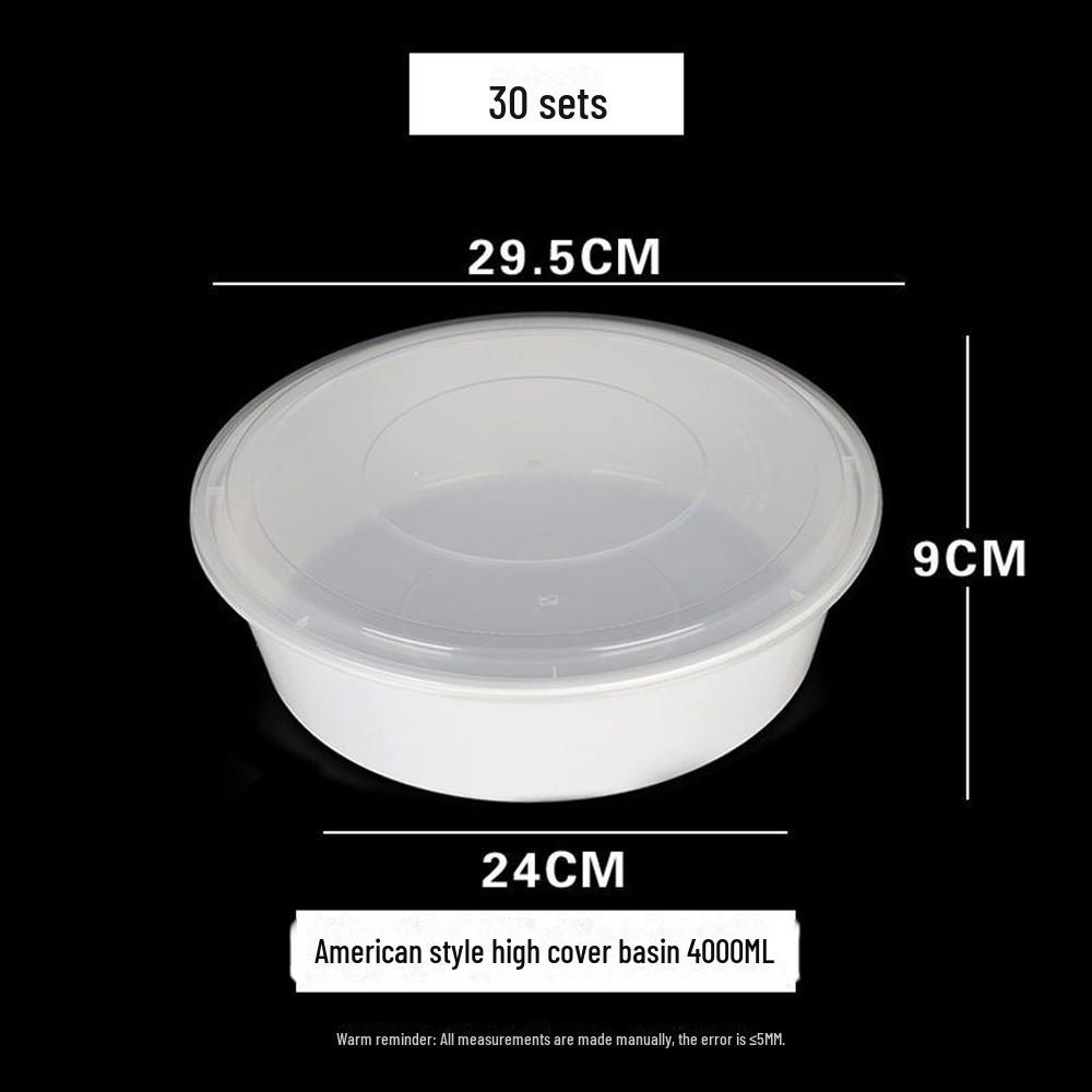 Thickened Milky White Disposable Round Lunch Box with Lid - Perfect for Takeaway and Snail Noodle Soup, Free Shipping