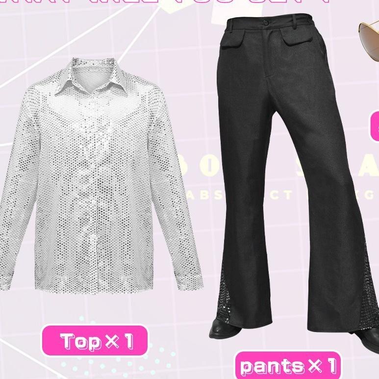 2025 Boys' Retro 70s Sequin Flared Pants