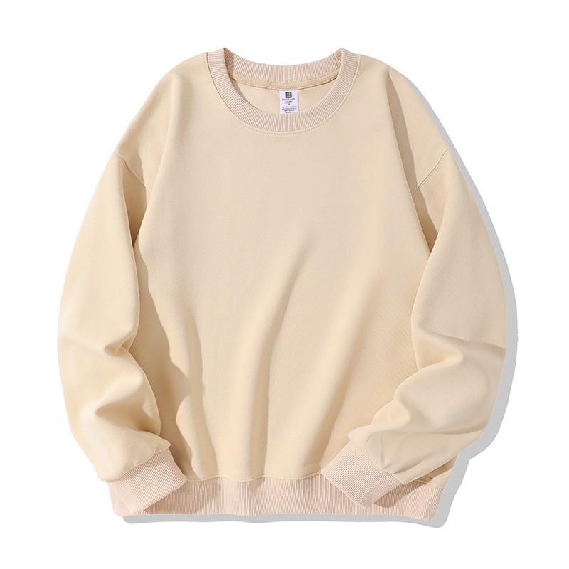 Unisex Oversized Cotton Blend Long Sleeve Pullover Hoodie Solid Color Casual Sweatshirt Winter