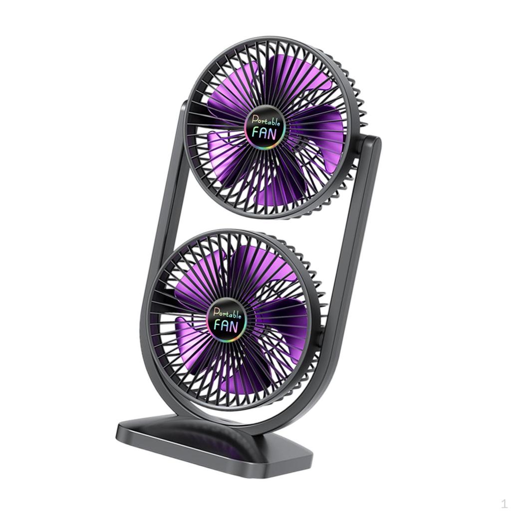 Desk Fan 3 Speeds Lightweight Double Head Electric for Bedroom Office Kitchen Home Dorm