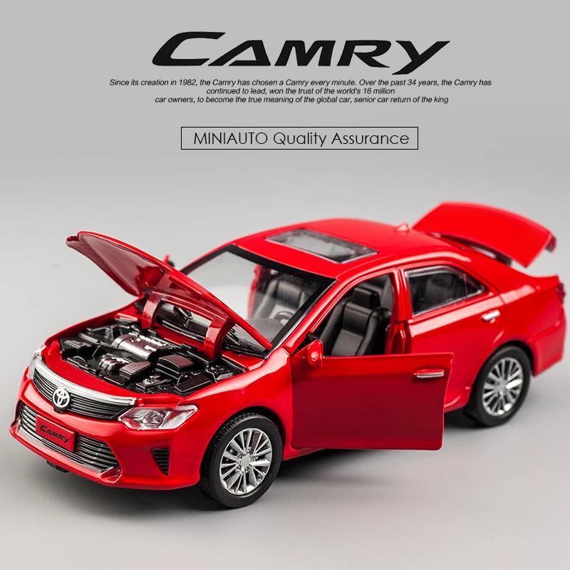1/32 TOYOTA Camry Детские металлические игрушки инерционные колеса мигающие машины для детей литая модель автомобиля на день рождения рождественские подарки